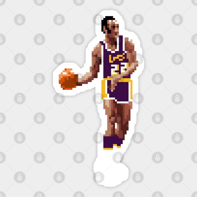 Elgin Baylor Pixel Dribble Sticker by qiangdade